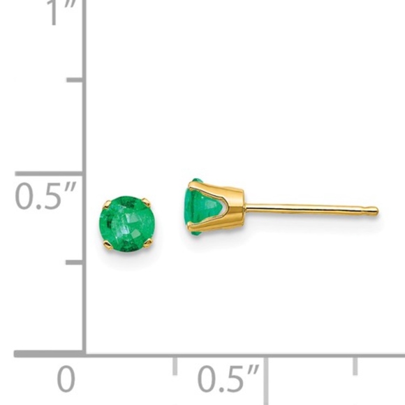 14k Emerald Earrings - Picture 3 of 3